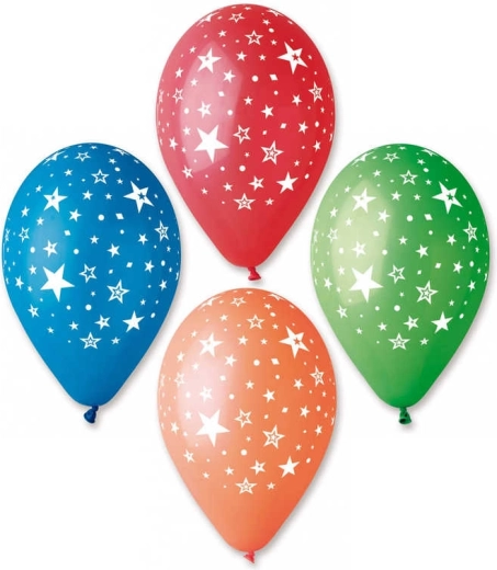 Ballon gonflable pastel Gemar avec imprimé d’étoiles 30 cm - 1 pièce