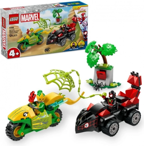 LEGO Spidey et ses Amis extraordinaires : poursuite dino de Spin et Electro (4+, 124 pièces)