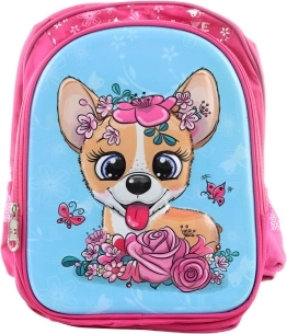 Sac à dos enfant avec motif chien et fleurs