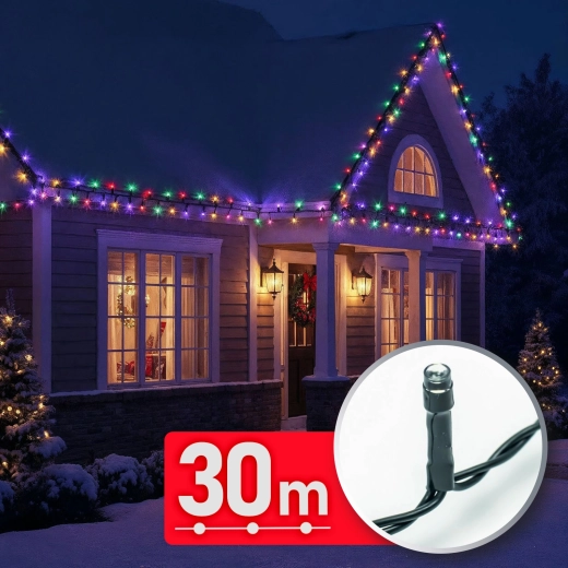 Guirlande lumineuse LED multicolore de 30 m, 600 LED
