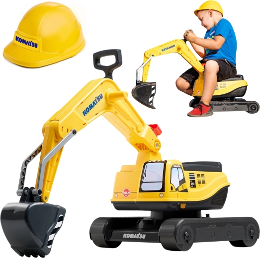 Pelleteuse à pédales Komatsu avec cabine pivotante et casque