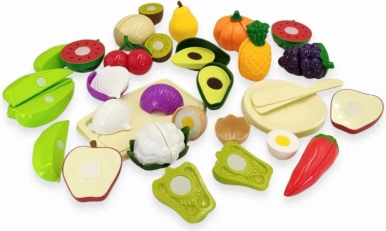 Fruits et légumes à découper pour un jeu créatif