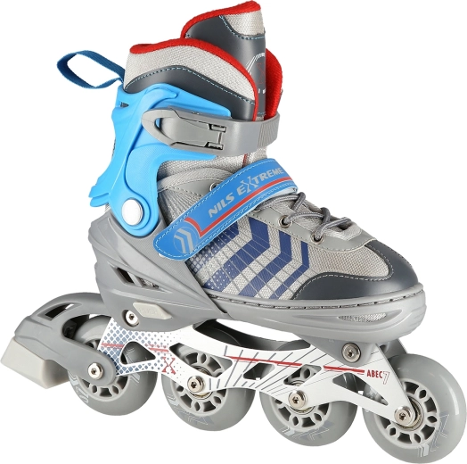NILS Extreme NH18192 patins réglables 4-en-1 gris-bleu – S (29-33)