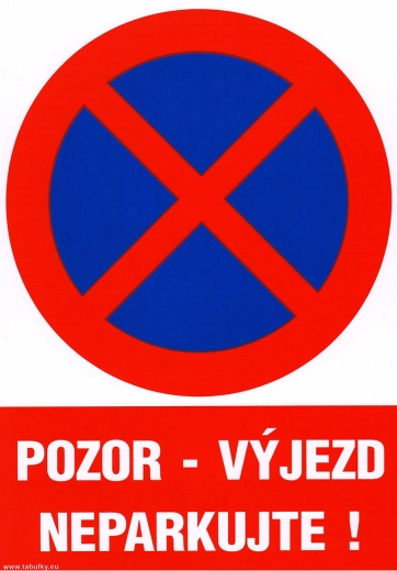Plaque autocollante Attention sortie – Ne pas stationner, A4 (210 × 297 mm)