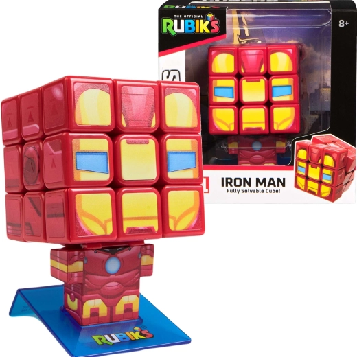 Rubik’s Cube 3x3 CUBERS MARVEL Iron Man avec support