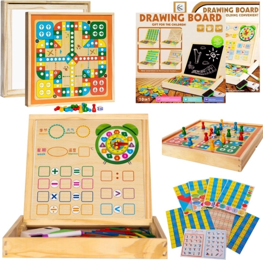 Table éducative multifonction en bois 2 en 1 - 1 pièce