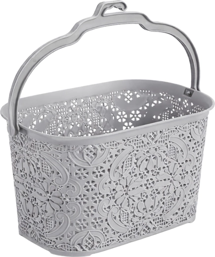 Panier suspendu pour pinces à linge 22 × 14,5 × 13,5 cm, plastique, gris clair