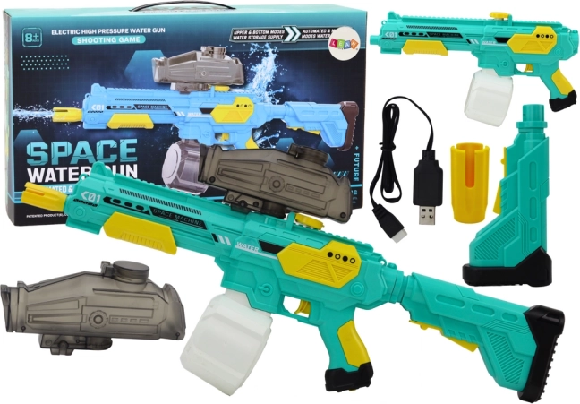 pistolet à eau rechargeable vert-jaune M416 avec pompe automatique