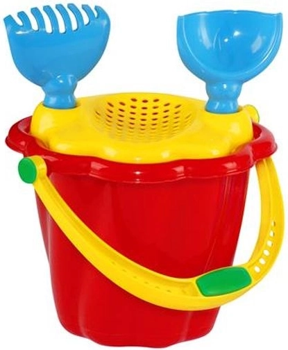 Mini set de plage pour enfants avec tamis – seau, pelle et râteau