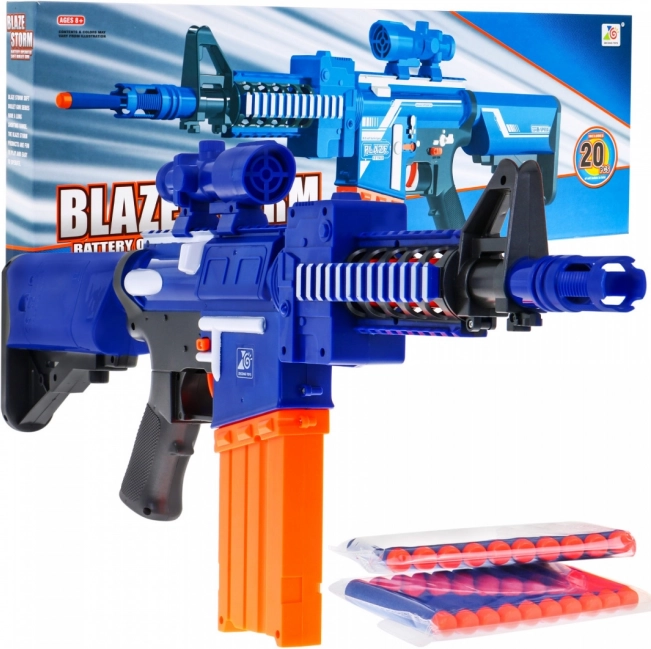 Blaster automatique pour enfants BLAZE STORM avec 20 fléchettes en mousse et viseur