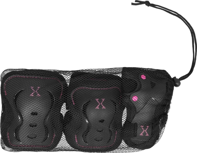 Ensemble de protections pour sports à roulettes NILS Extreme H320 noir‑rose – S