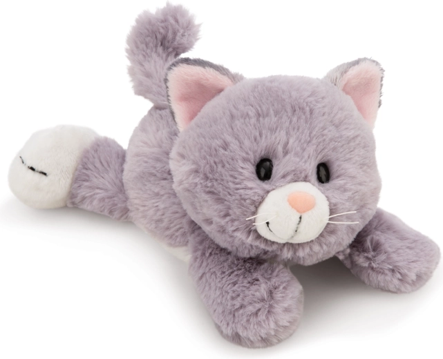 Chat gris en peluche NICI couché 20 cm Green