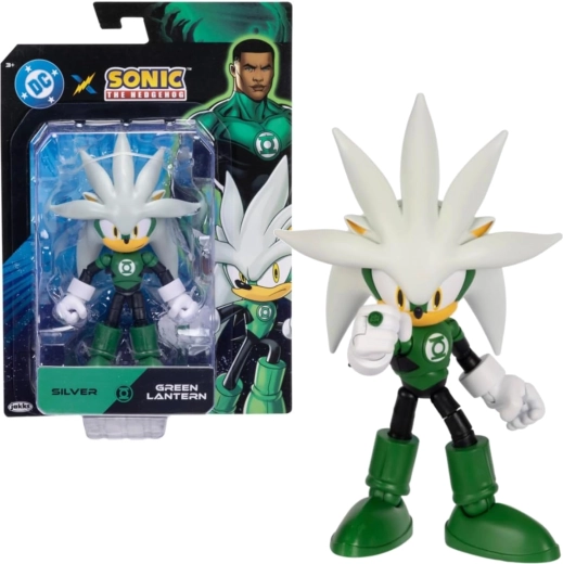 Figurine Sonic the Hedgehog Silver en Green Lantern, 14 cm