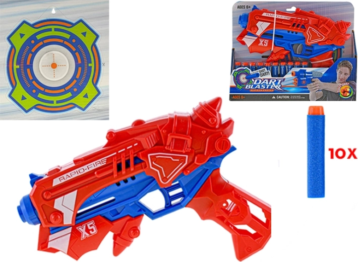 Pistolet à fléchettes en mousse avec cible 23 cm