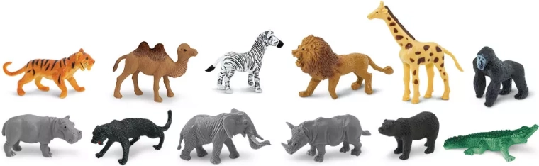 12 animaux peints à la main dans un seul tube