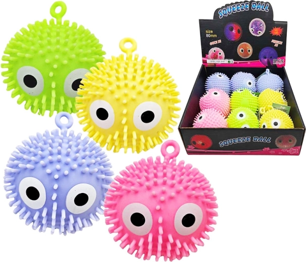 Balle antistress compressible avec yeux
