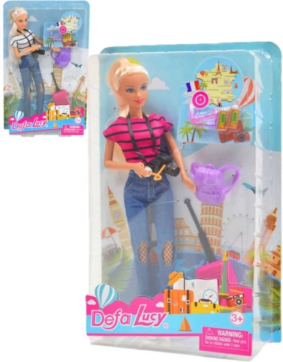 Poupée Defa Lucy voyageuse avec valise et accessoires 29 cm - 1 pièce