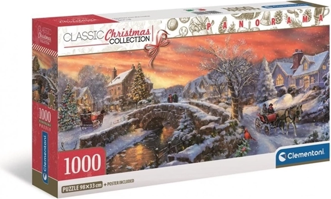 Puzzle panoramique Clementoni Village de Noël 1000 pièces