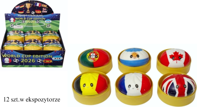 Balle antistress à presser en forme de ravioli avec motifs de drapeaux - 1 pièce
