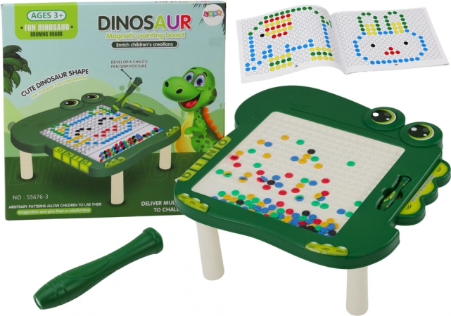 Tablette magnétique pour enfants Dino, couleur verte