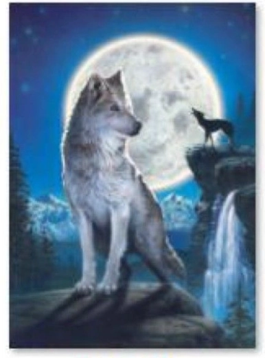 Broderie diamant (diamond painting) loup 30 × 40 cm