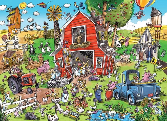 Puzzle familial Ferme folle 350 pièces COBBLE HILL
