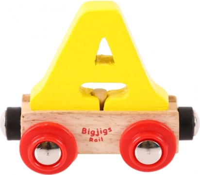 Wagon en bois pour circuit de train avec la lettre A