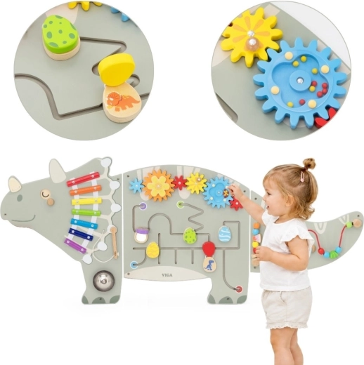 Panneau d’activités mural VIGA tricératops 18m+