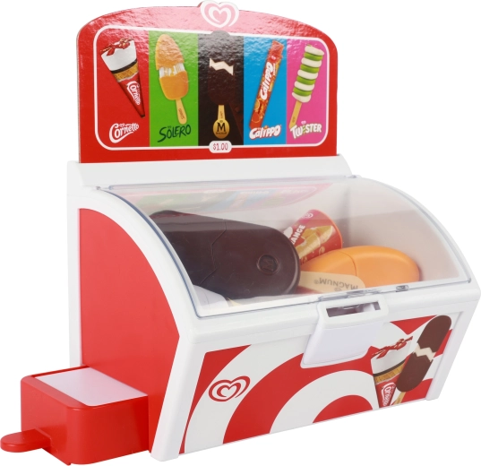 Congélateur à glaces réaliste avec couvercle transparent