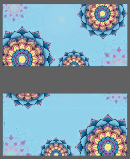 Enveloppe colorée DL avec motif mandala