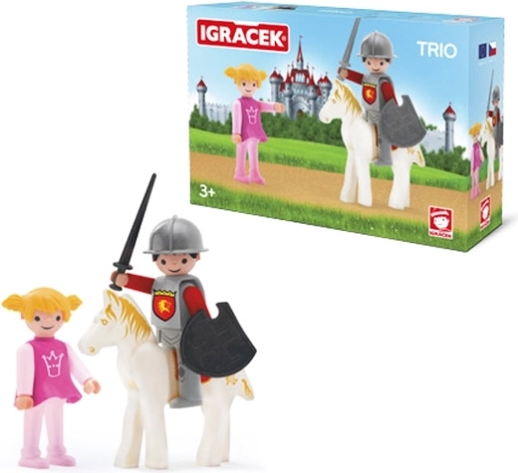 Igráček trio : princesse, chevalier et cheval blanc