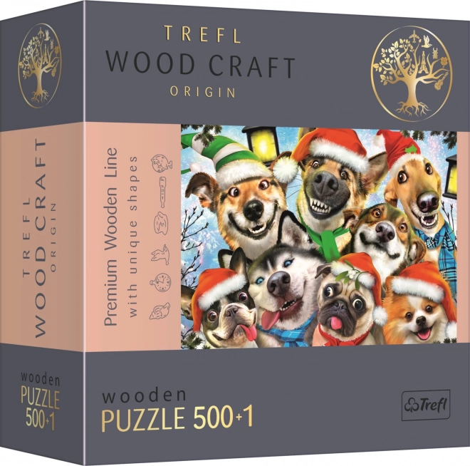 Puzzle en bois Chiens de Noël 501 pièces
