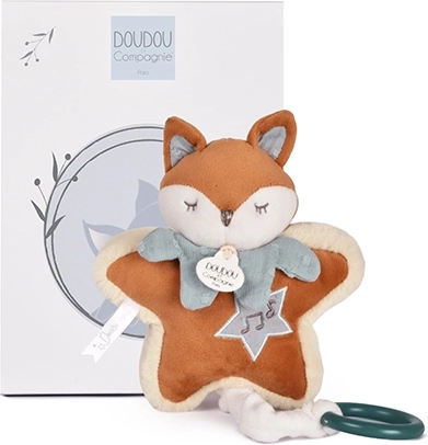 Coffret cadeau Doudou : peluche renard Timo avec berceuse 16 cm