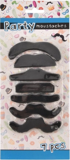 Moustaches de fête en plastique – lot de 7