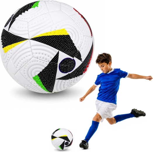 Ballon de football d’entraînement taille 5 (22 cm) blanc avec motif