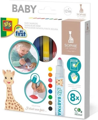SES Creative my first feutres girafe Sophie – set de 8 couleurs