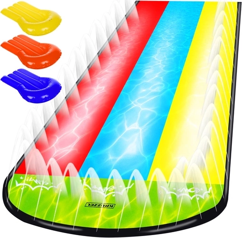 Toboggan aquatique avec fontaine et triple glissière pour enfants pour le jardin