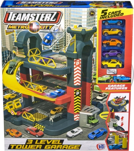 Garage à trois niveaux Teamsterz avec voitures