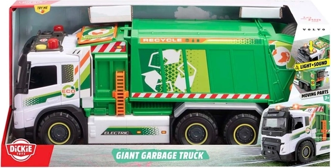 Grand camion-poubelle Dickie Toys Giant avec lumières et sons, 55 cm