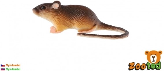 Figurine en plastique souris domestique 7 cm en sachet