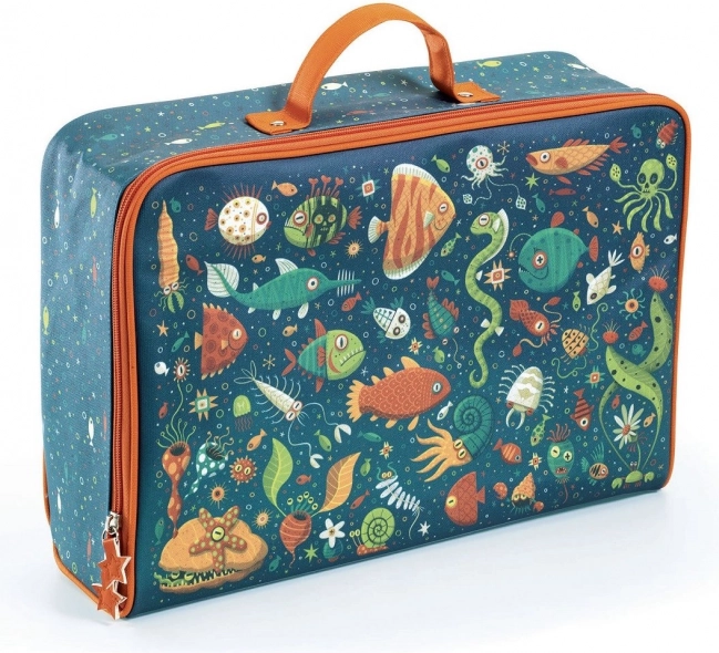 DJECO Valise textile pour enfants - poissons