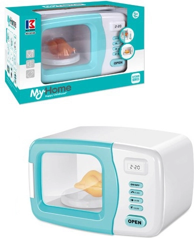 Four à micro-ondes pour enfants à piles avec son, avec poulet 20 cm