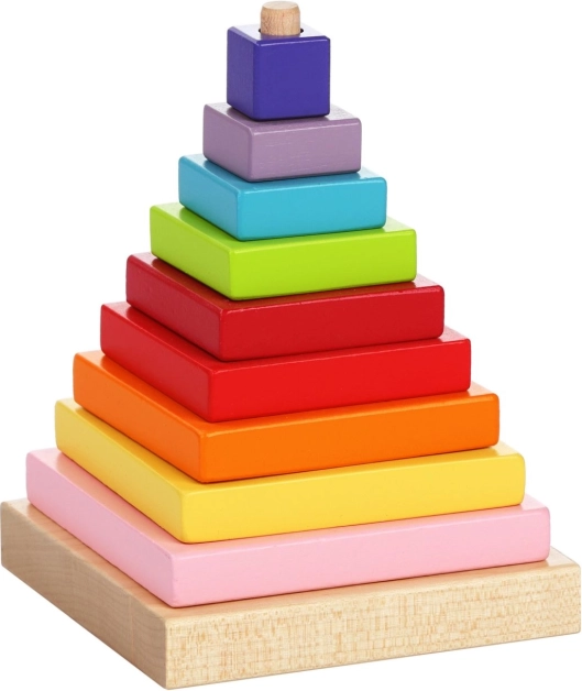 Pyramide colorée - puzzle en bois pour enfants