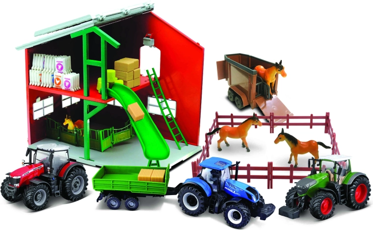 Écurie et accessoires pour jouer à la ferme