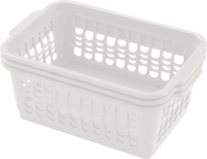 Paniers en plastique HEIDRUN 30 × 19,5 × 13 cm, lot de 3 pièces, assortiment de couleurs