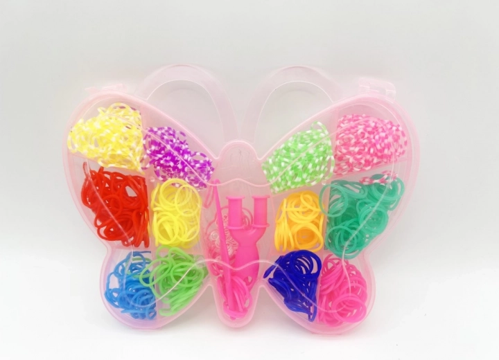 Set d’élastiques 500 pcs pour fabriquer des bracelets Loom band - papillon