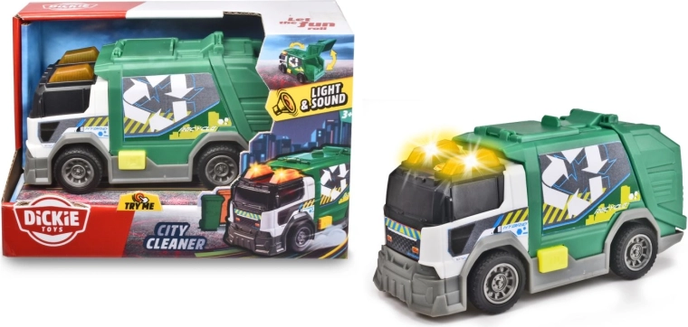 Camion-poubelle City Cleaner avec effets lumineux et sonores, 15 cm