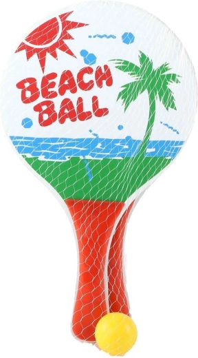 Tennis de plage – set en bois de 2 raquettes et balle 33 × 19 cm