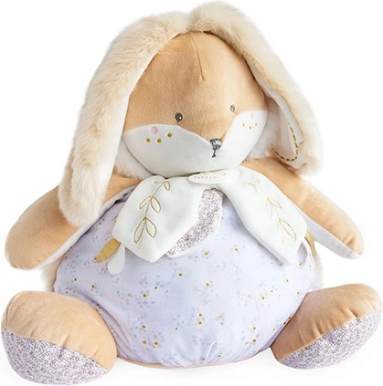 Doudou blanc lapin avec espace de rangement pour pyjama 38 cm