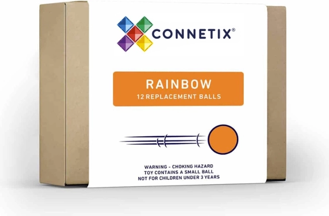 Ensemble de billes en bois aux couleurs de l’arc-en-ciel, 12 pièces